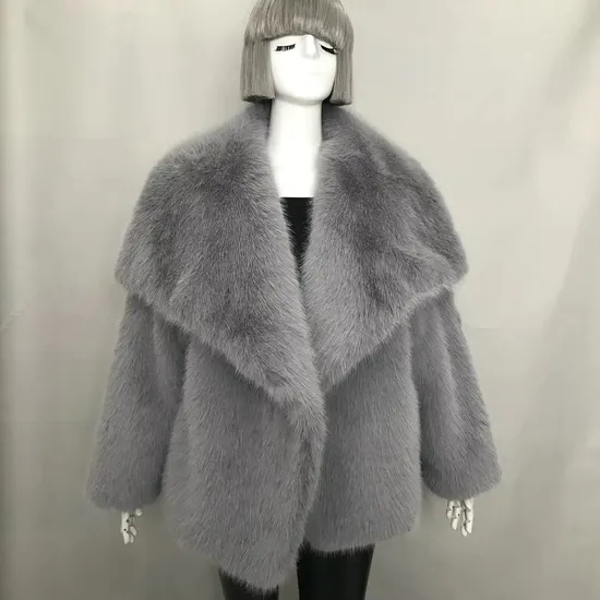 Faux Leather Bomber Jacket Cropped Real Fur Turn Down Collar Lamb Wool Coats for Woman Trendy